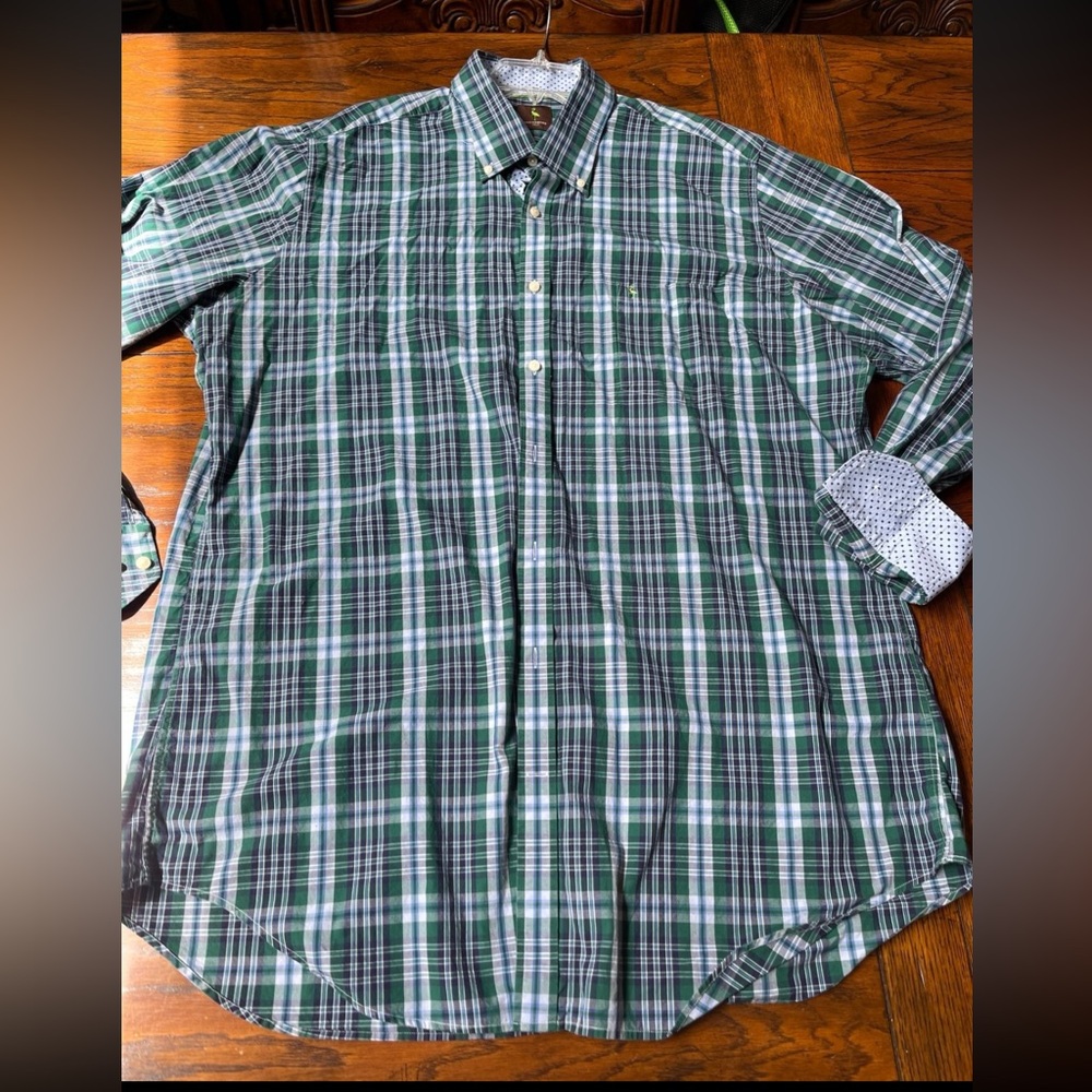 Tailorbyrd 3XLT blue Plaid dress shirt